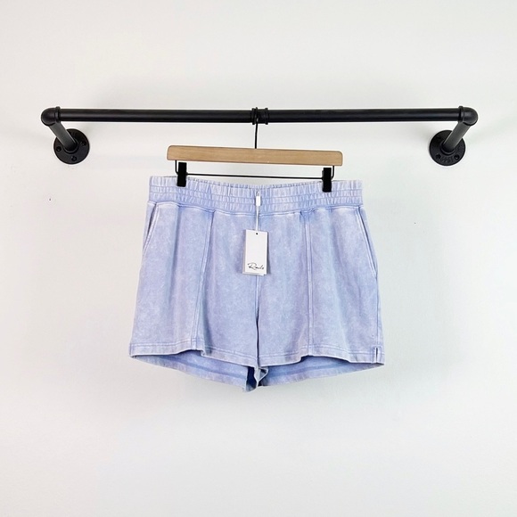 NWT Rails Makena Pull On Cotton Shorts in Powder Blue Acid Wash - Picture 4 of 8